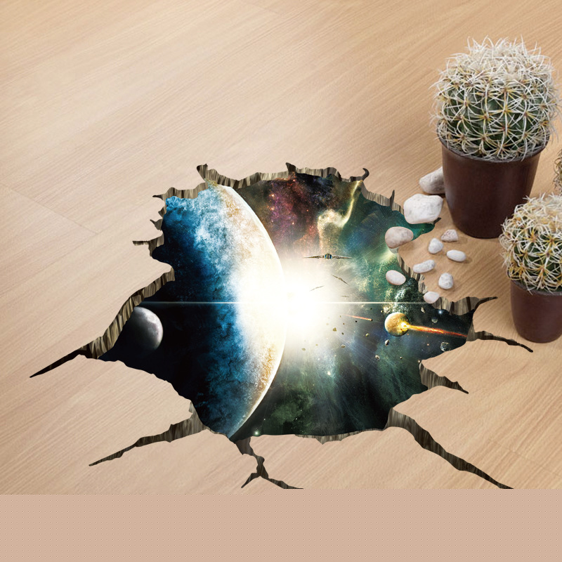 3D Planet Floor Wall Sticker Image 1