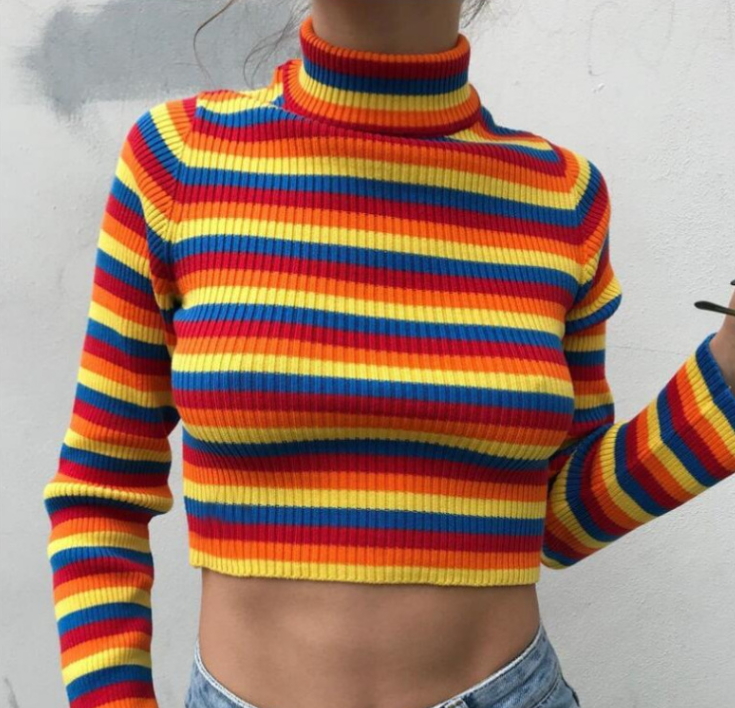 Colorful Striped Sweater Image 4