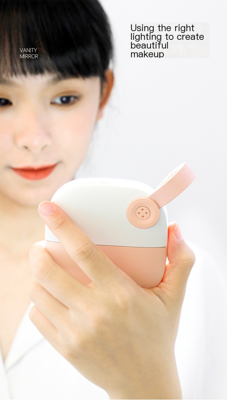 Portable Pocket Makeup Mirror with LED Light