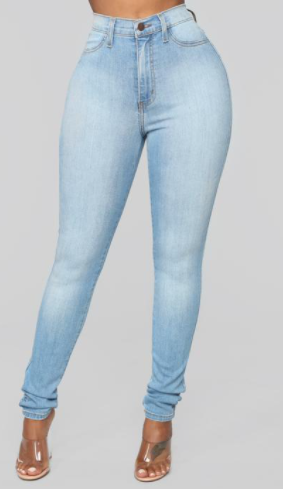 Sky Blue High Waist Skinny Jeans 5