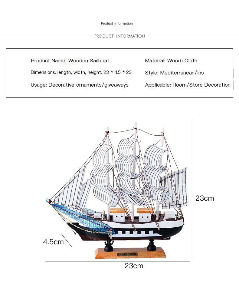 Wooden Sailboat Model 2