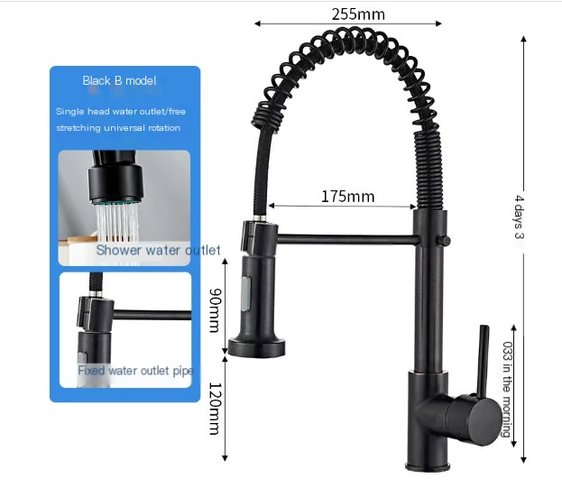 Full Copper Pull-out Kitchen Faucet Image 2