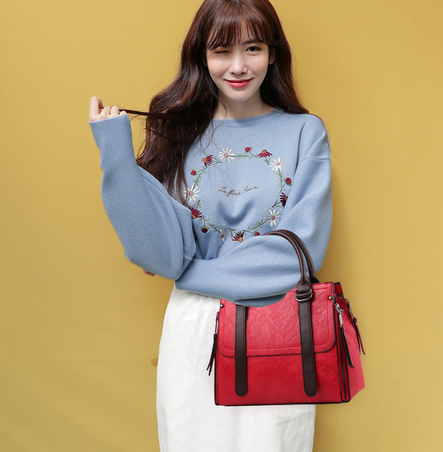 Faux Suede Handbag - Image 4