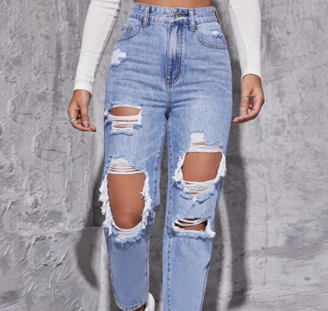 Distressed Denim Pants