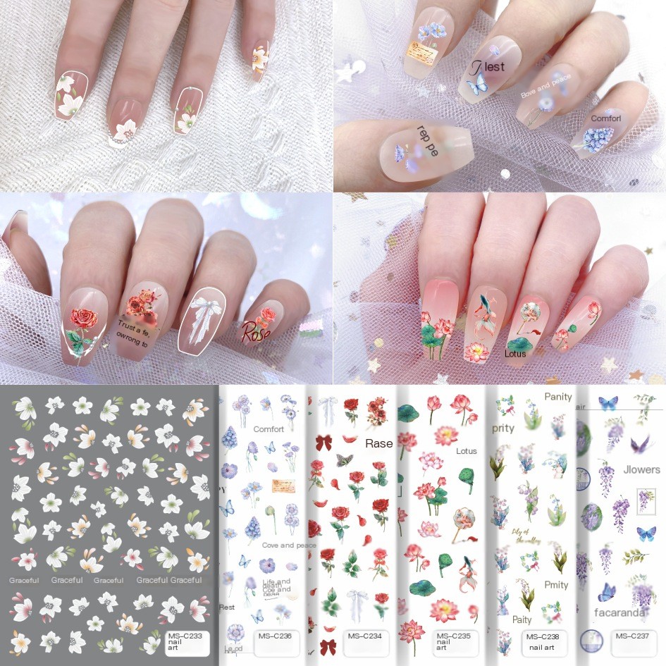 Flower Nail Sticker 4