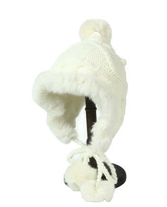 Cute Ears Thick Wool Hat Cape