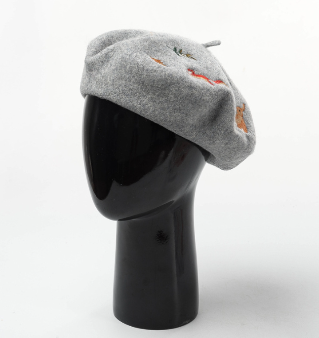 Autumn And Winter Hundred Take Rustic Literary Beret Image 2