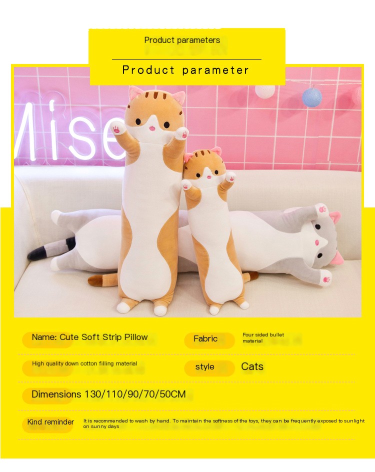 Cute Long Cat Pillow Image 1