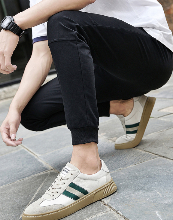 Men's Leather Sneakers Forest - White