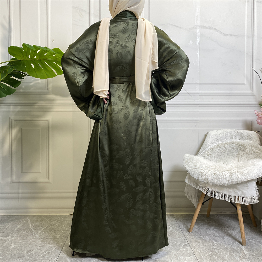 Fashion Printed Satin Cardigan Robe