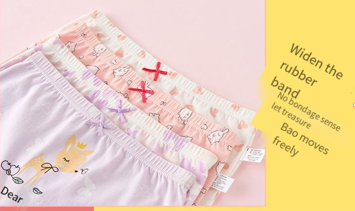 Creative Print Cotton Girls Underwear Boxer Set Image 3