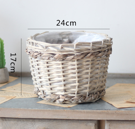 Hand-woven wicker basket