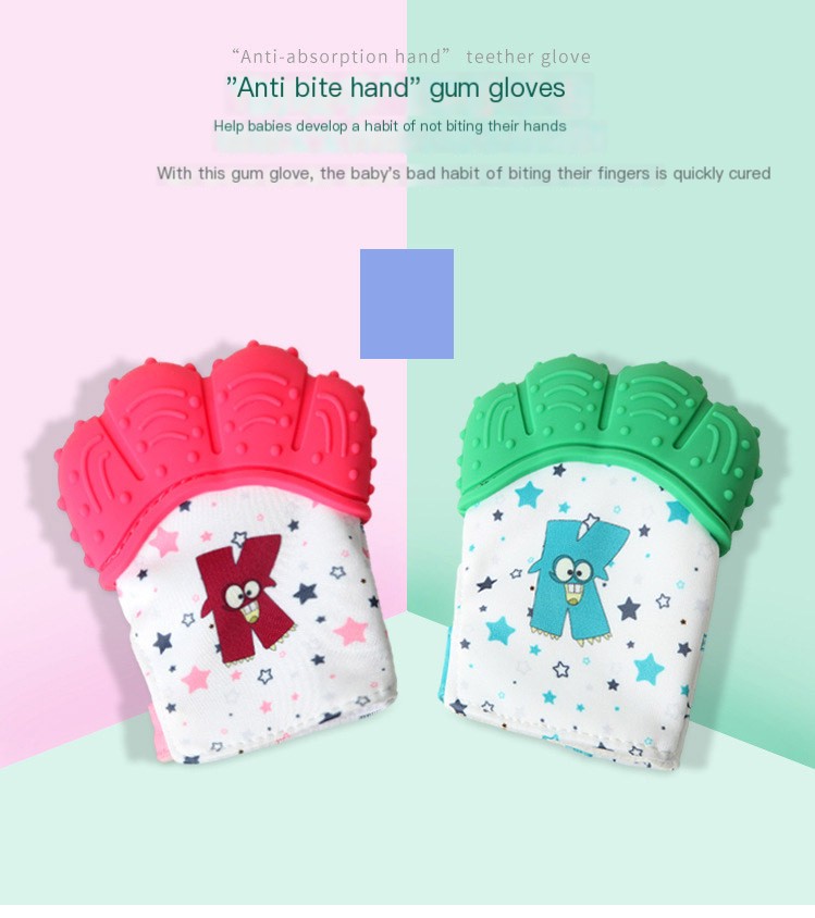 Baby Teether Gloves in yellow