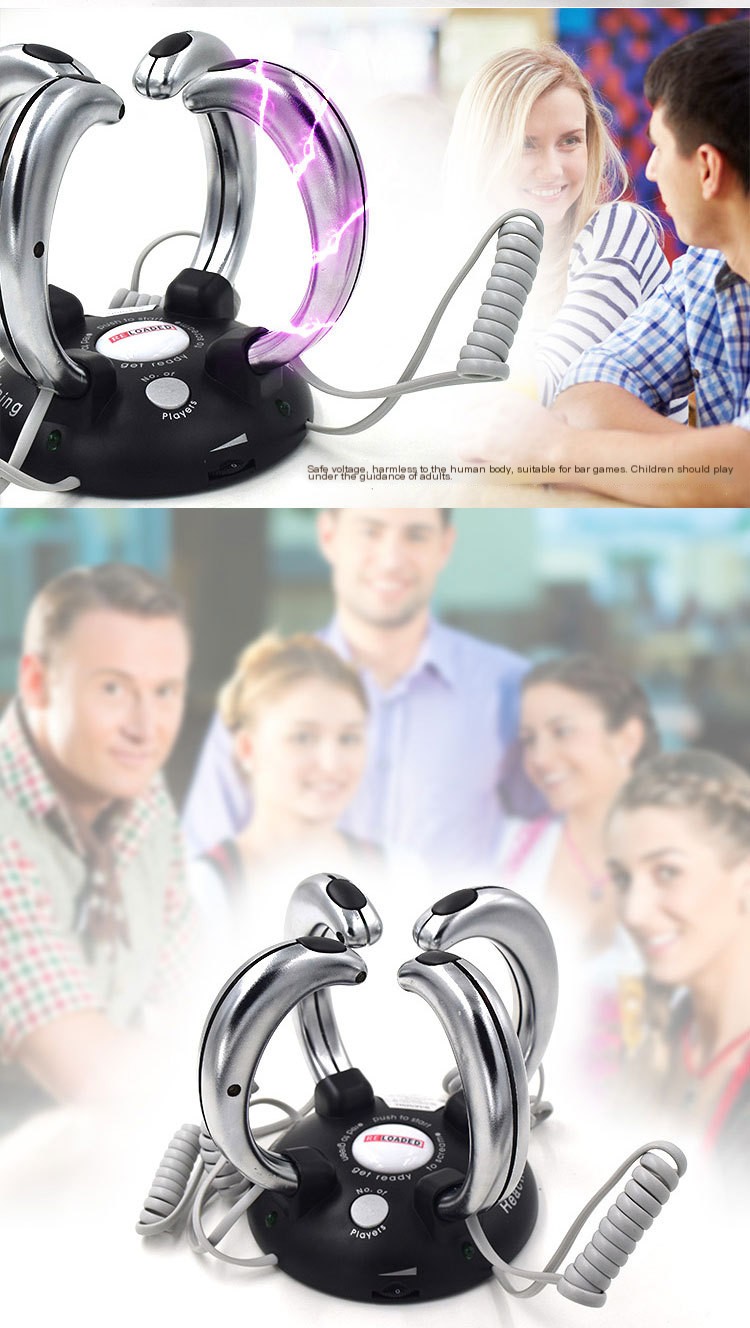 Multi party tabletop game lightning, lightning reaction four person electric hand game console toy, lie detector