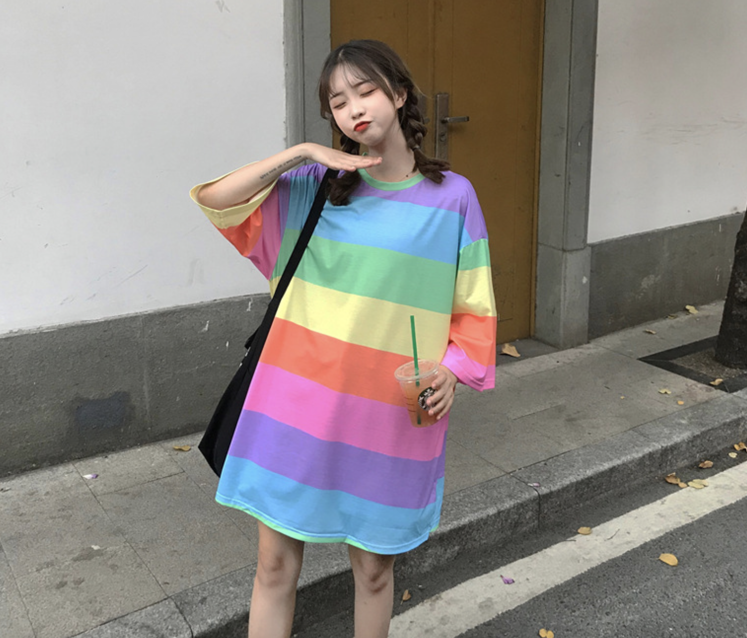 Rainbow Striped T-Shirt - Light Color Strip