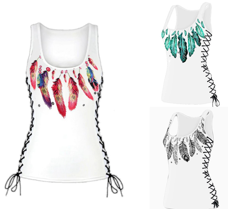 Feather Pattern Tank Top