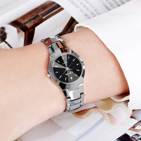 Tungsten Steel Men's Watch - White Dial for Men