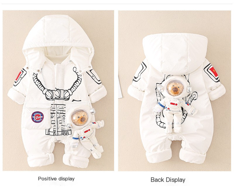 Internet Celebrity Baby Siaman Clothes Down Jacket Baby Thickened Bear Climbing Clothes Newborn Winter Clothes Going Out Hooded Clothes