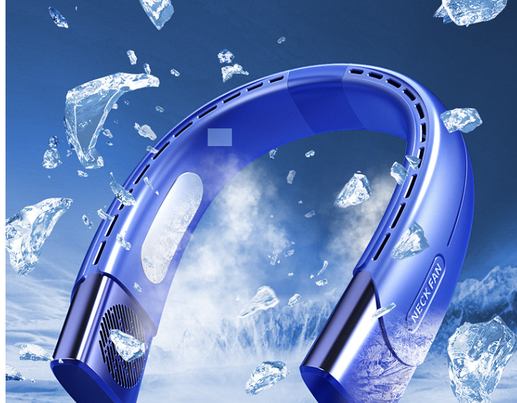 Portable Neck Fan in action