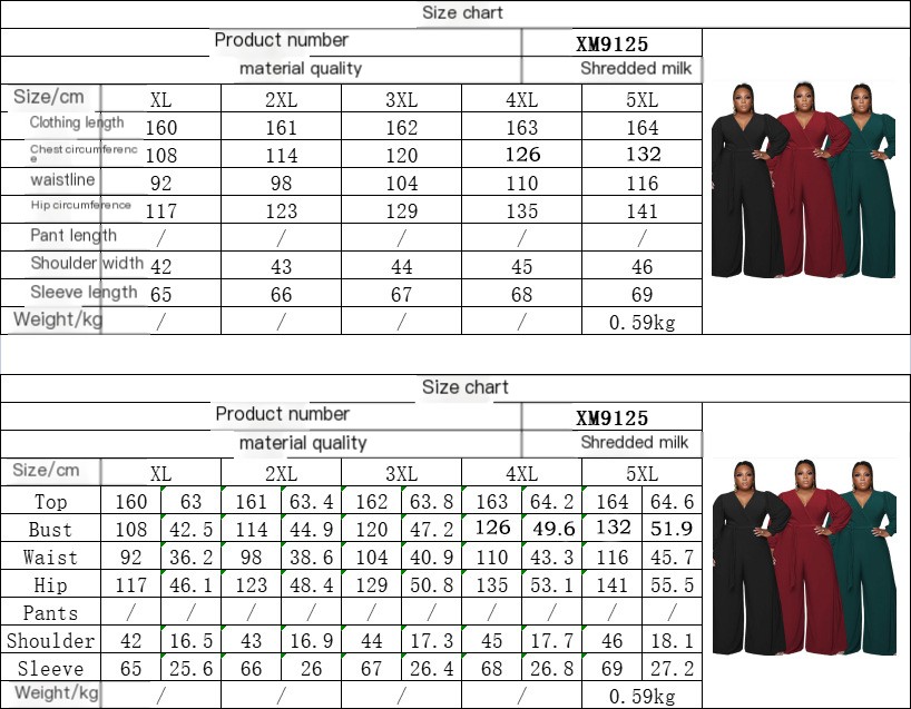 Plus Size Wide Leg Pants Jumpsuit - Image 1