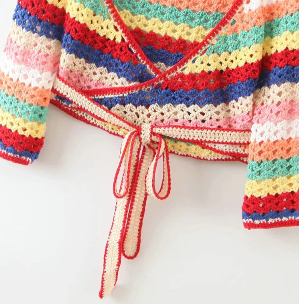 Colorful Striped Crochet Top