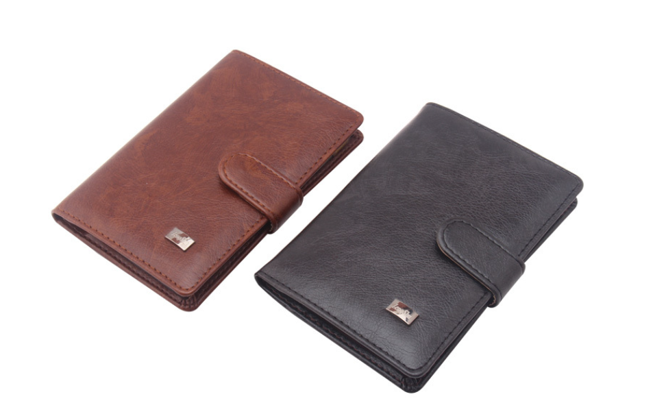 Brown PU Leather Passport Holder