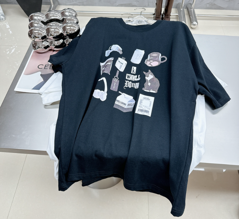 Cartoon Dog Print Short Sleeve T-Shirt