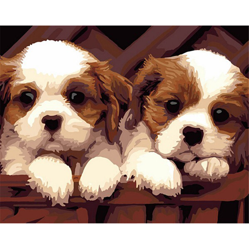Two Little Dogs Oil Painting