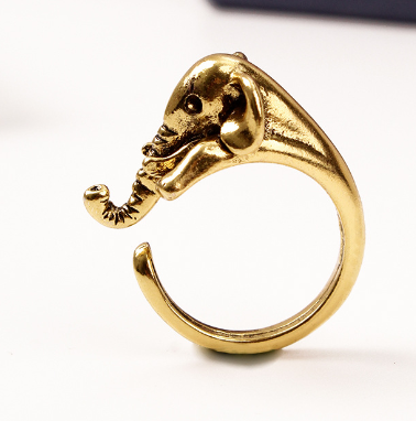Ancient Silver Elephant Ring