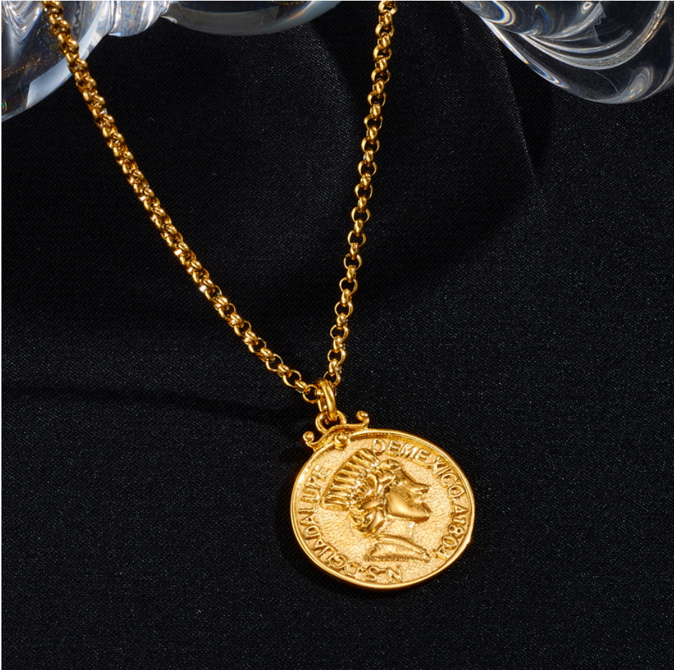 18 Karat Gold Plated Heart with Cross Necklace Image 7