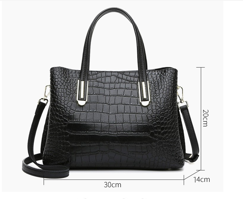 Temperament Fashion Leather Shoulder Bag Black
