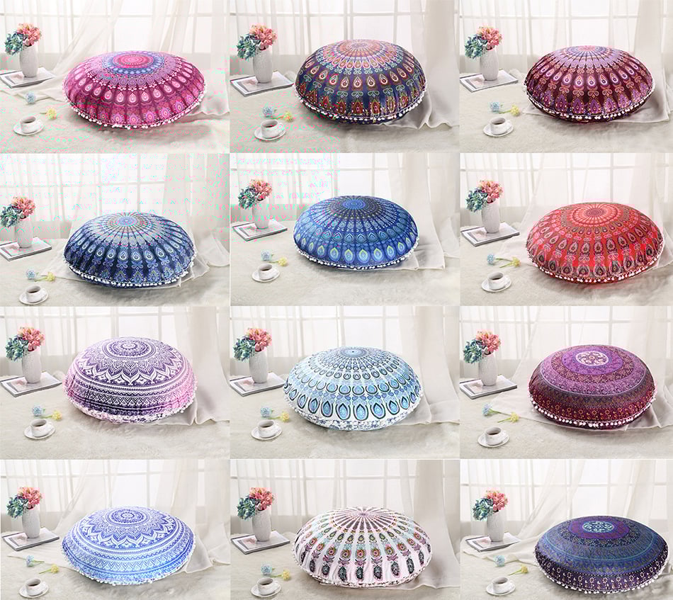 Colorful Mandala Floor Pillow