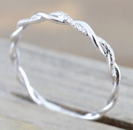 Anillo Torcido de Plata Esterlina S925 1