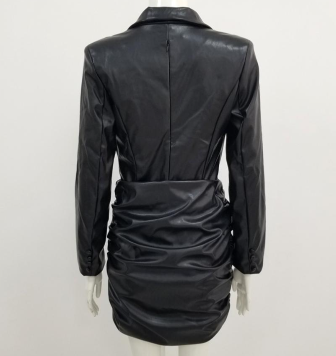 Elegant PU Leather Dress