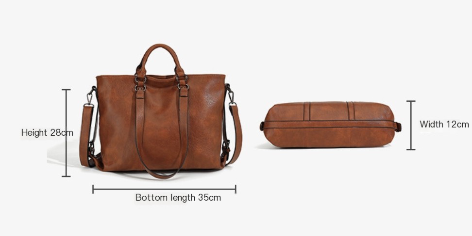 Versatile PU Leather Tote Bag - Main View