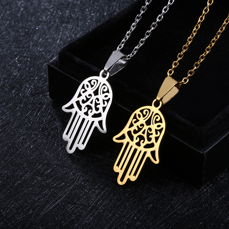 Stainless Steel Pendant Necklace - Golden Color