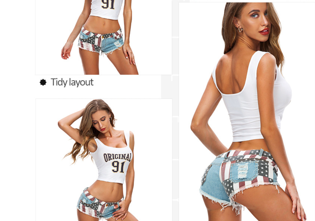 Low Waist Denim Shorts