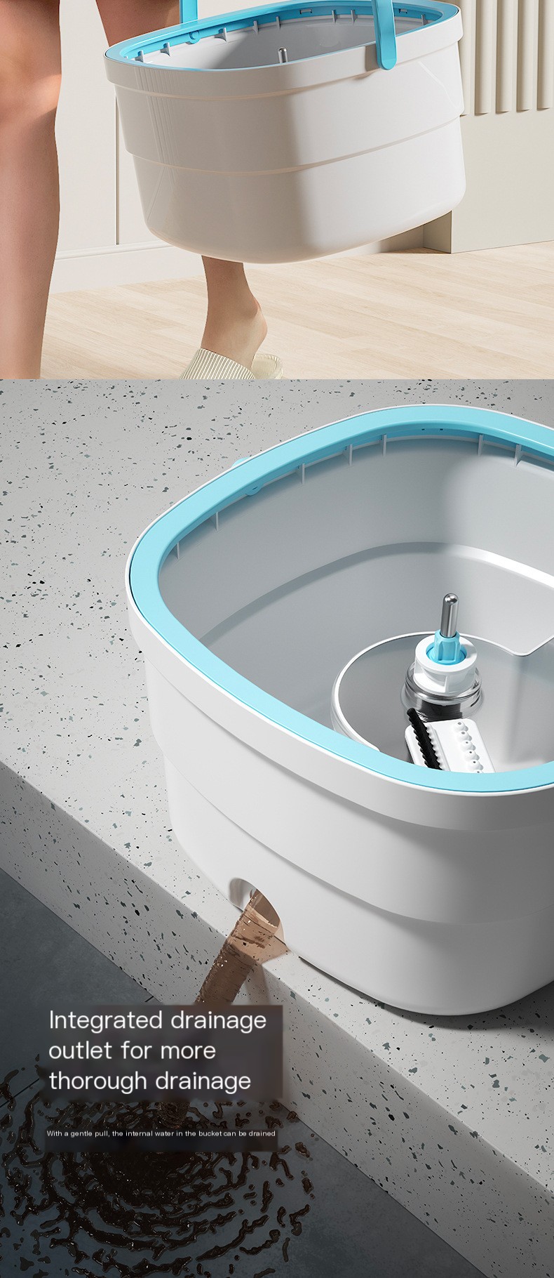 Hands-free lazy cleaning dirt separation spin mop