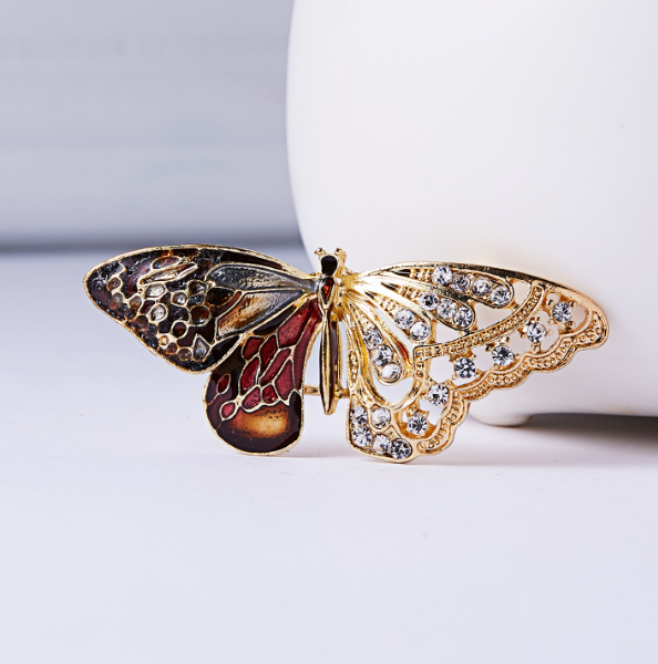 Flower and Bird Brooch - Butterfly Design 2