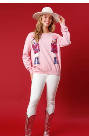 Women's Round Neck Loose Christmas Sequined Sweater 6