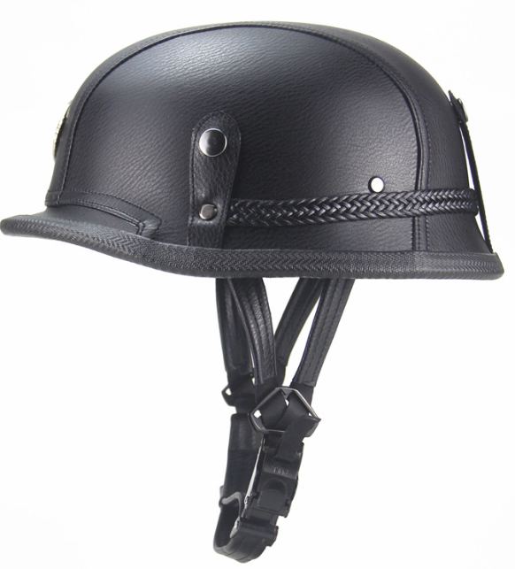 Retro Motorbike Helmet - Black