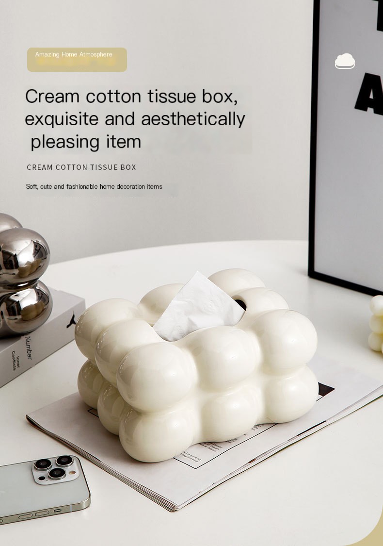 Cotton Candy Tissue Box Colorful White