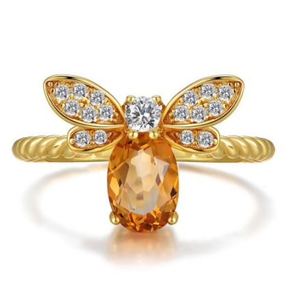 Citrine Bee Ring Image 3