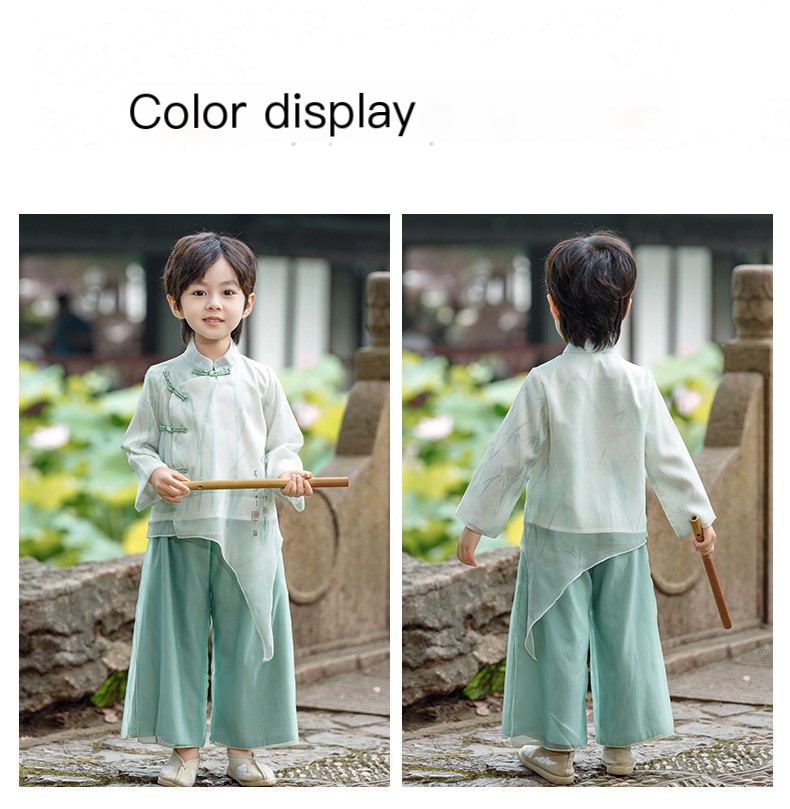 Boy's Hanfu children's clothing 2024 New Spring boy's ancient style spring clothes improved national style Tang suit spring and autumn performance clothes