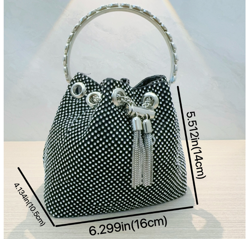 Rhinestone Bucket Bag Image 1