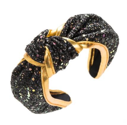 Gold Glitter Top Knot Headband
