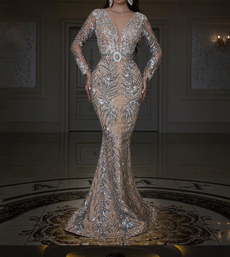 Sequin Long Sleeve Dress 2