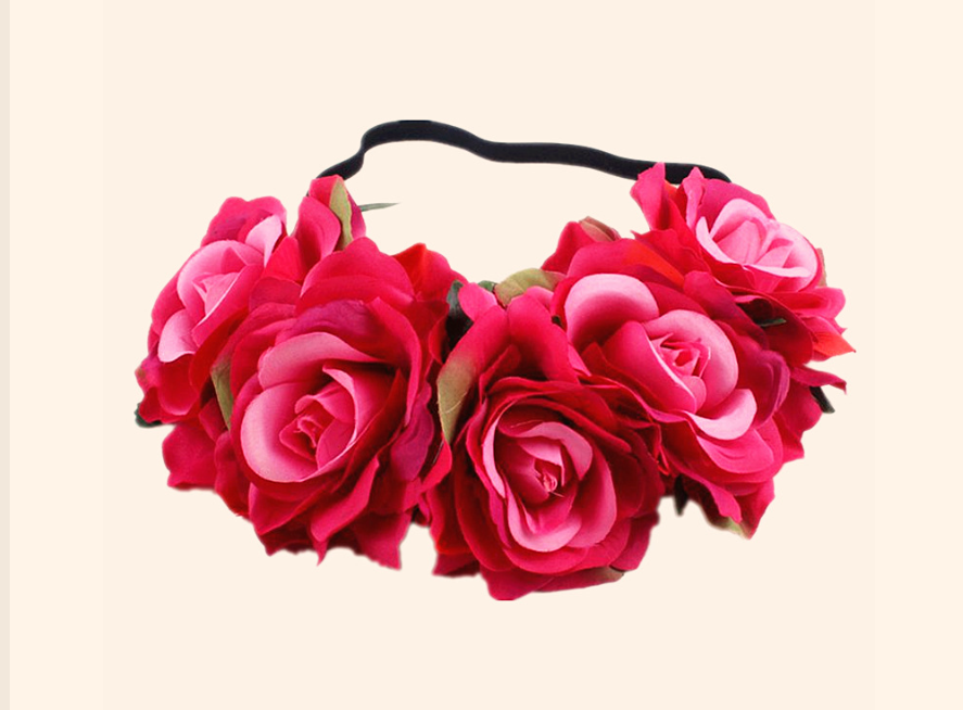 Colorful Rose Headband Image 5