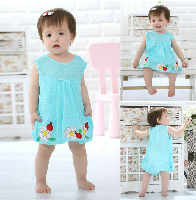 Blue one-piece skirt dress