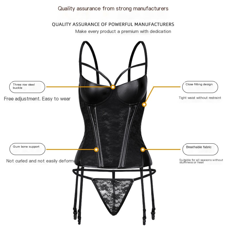 Black Mesh Corset Bodysuit 3